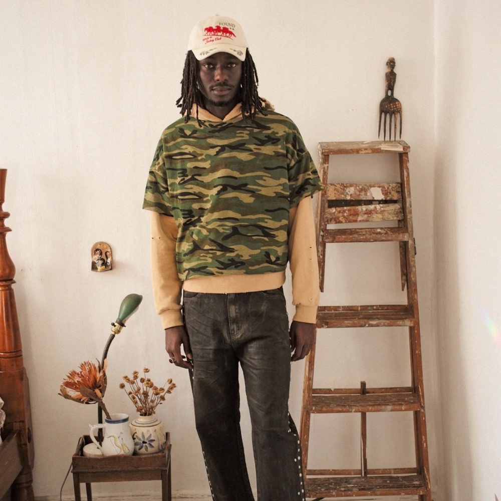 Brand New Double Layer Hoodie by FOUND (Camo)